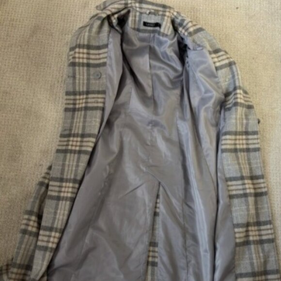 Ralph Lauren Womens Size 0 Double-Breasted Long COAT Wool Tartan A-Line Trench - Picture 8 of 9